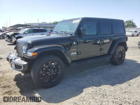 2023 Jeep Wrangler Sahara with VIN 1C4JJXP61PW512975, listed as a Copart auction lot 59392075 with 26,954 mi miles and Salvage title. Bid and sale history available at DreamBid. Image 1.