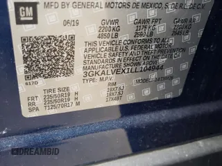 2020 GMC Terrain SLT with VIN 3GKALVEX1LL104944, listed as a Copart auction lot 46855375 with 82,783 mi miles and Salvage title. Bid and sale history available at DreamBid. Image 13.