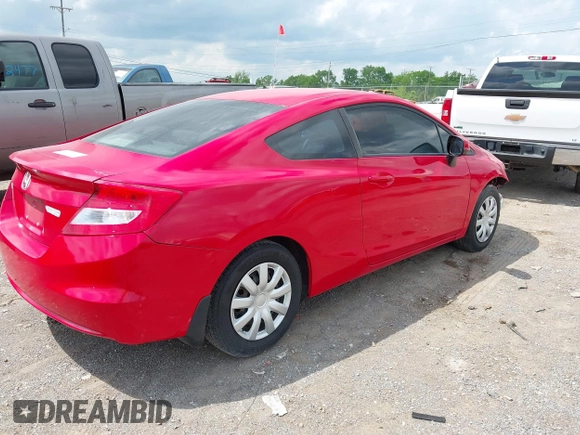2012 Honda Civic Cpe LX with VIN 2HGFG3B54CH520915, listed as a IAAI auction lot 42155523 with 209,291 mi miles. Bid and sale history available at carsss.com. Image 4.