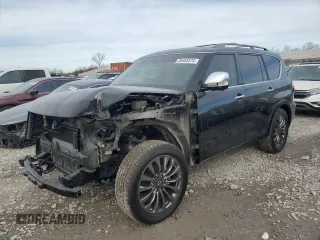 2024 Nissan Armada Platinum with VIN JN8AY2DB1R9850527, listed as a Copart auction lot 88483375 with 7,420 mi miles and Salvage Title. Bid and sale history available at carsss.com. Image 1.