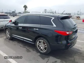 2013 Infiniti JX35 with VIN 5N1AL0MN7DC310972, listed as a IAAI auction lot 41859376 with 117,679 mi miles. Bid and sale history available at carsss.com. Image 3.