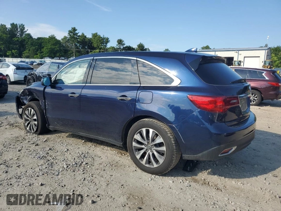 2016 Acura MDX Technology with VIN 5FRYD4H45GB054524, listed as a Copart auction lot 64028205 with 105,750 mi miles and Salvage title. Bid and sale history available at DreamBid. Image 2.