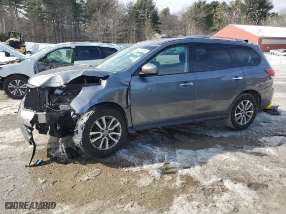 2016 Nissan Pathfinder Platinum with VIN 5N1AR2MMXGC613928, listed as a Copart auction lot 45916455 with 158,803 mi miles and Salvage Title. Bid and sale history available at carsss.com. Image 1.