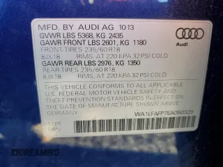 2014 Audi Q5 Premium Plus with VIN WA1LFAFP7EA050329, listed as a Copart auction lot 41518905 with 138,051 mi miles and Salvage Title. Bid and sale history available at carsss.com. Image 12.