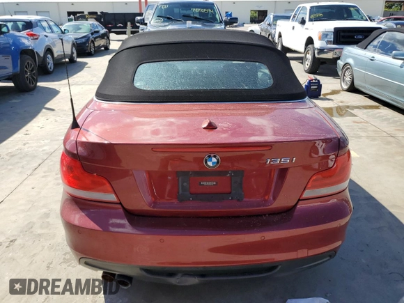 2013 BMW 1 Series 135i with VIN WBAUN7C54DVM27206, listed as a Copart auction lot 74797944 with 0 mi miles and Salvage Title. Bid and sale history available at carsss.com. Image 6.