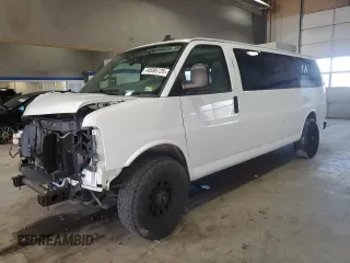 2018 Chevrolet Express Passenger LT z VIN 1GAZGPFGXJ1244873, wystawiony jako Copart lot #44595725 z przebiegiem 149 127 mil mil oraz Szkoda całkowita • Salvage title. Historia ofert i sprzedaży dostępna na DreamBid. Obrazek 1.