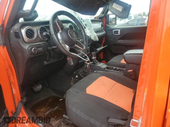 2018 Jeep Wrangler Unlimited Sahara with VIN 1C4HJXEG1JW175936, listed as a Copart auction lot 55610375 with 39,479 mi miles and Salvage title. Bid and sale history available at DreamBid. Image 7.
