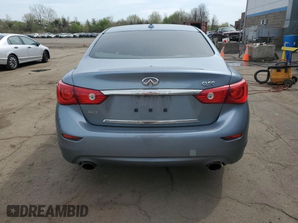 2015 Infiniti Q50 Premium with VIN JN1BV7AR6FM415683, listed as a Copart auction lot 54674435 with 167,553 mi miles and Salvage Title. Bid and sale history available at DreamBid. Image 6.