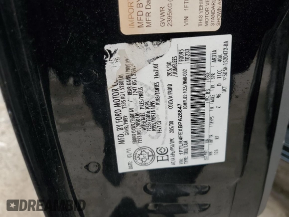 2011 Ford Ranger XLT with VIN 1FTLR4FEXBPA28847, listed as a Copart auction lot 49305335 with 99,034 mi miles and Salvage title. Bid and sale history available at DreamBid. Image 14.