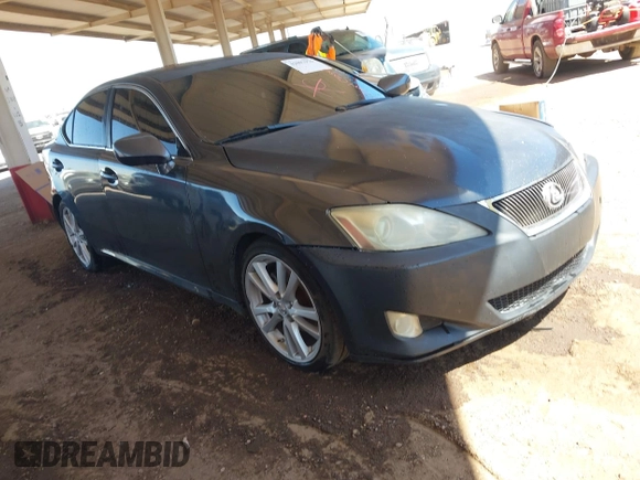 2007 Lexus IS with VIN JTHBK262772038927, listed as a IAAI auction lot 42007976 with 180,737 mi miles. Bid and sale history available at carsss.com. Image 1.