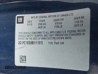 2011 Chevrolet Camaro 2LT с VIN 2G1FC1ED0B9111815, выставлен на аукционе IAAI как лот 41785190 с пробегом 123 224 миль миль и . История ставок и продаж доступна на DreamBid. Изображение 9.