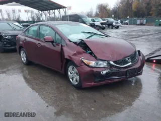 2013 Honda Civic Sdn LX with VIN 2HGFB2F53DH595982, listed as a IAAI auction lot 40926264 with 138,624 mi miles. Bid and sale history available at carsss.com. Image 1.