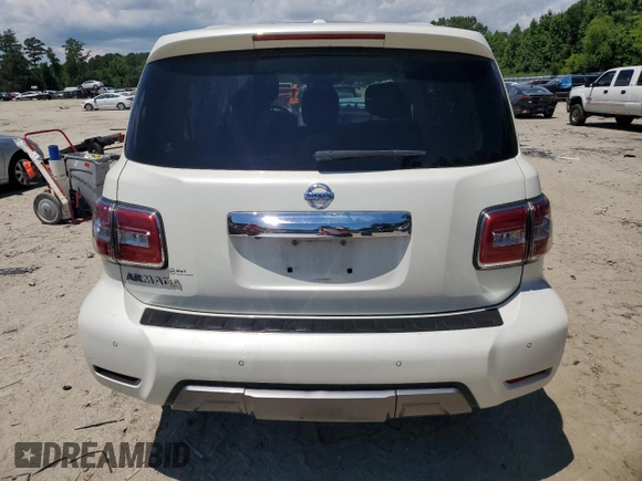 2020 Nissan Armada SL with VIN JN8AY2NDXLX016355, listed as a Copart auction lot 58018284 with 122,370 mi miles and Salvage Title. Bid and sale history available at carsss.com. Image 6.