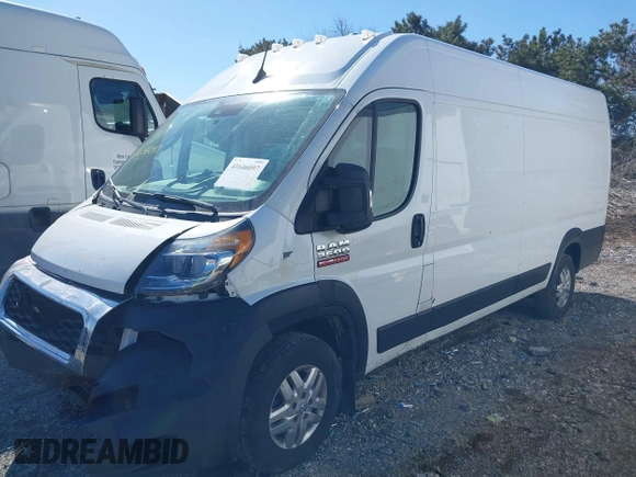 2022 Ram ProMaster Cargo with VIN 3C6MRVJG9NE121583, listed as a IAAI auction lot 41646097 with 67,468 mi miles and . Bid and sale history available at DreamBid. Image 2.