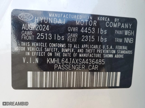 2025 Hyundai Sonata SEL with VIN KMHL64JAXSA436485, listed as a Copart auction lot 54307825 with 11,358 mi miles and Clean Title. Bid and sale history available at carsss.com. Image 13.
