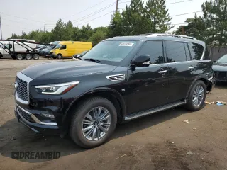 2019 Infiniti QX80 LUXE with VIN JN8AZ2NE8K9237560, listed as a Copart auction lot 64019294 with 73,450 mi miles and Salvage Title. Bid and sale history available at carsss.com. Image 1.