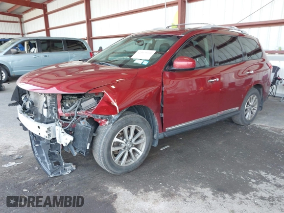 2013 Nissan Pathfinder S with VIN 5N1AR2MN5DC629183, listed as a IAAI auction lot 42567895 with 178,240 mi miles and . Bid and sale history available at DreamBid. Image 2.