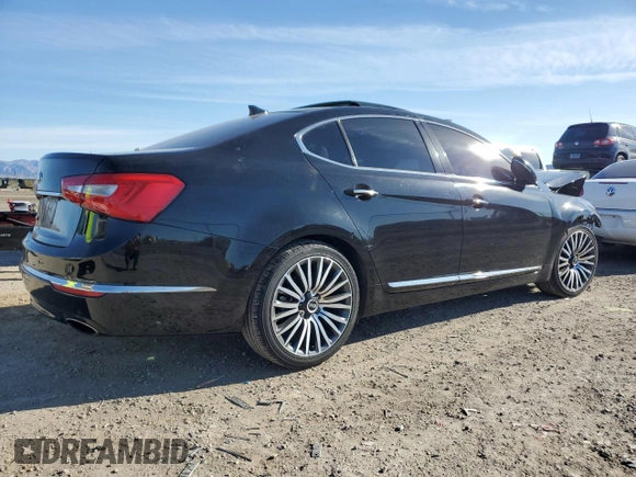 2014 Kia Cadenza Premium with VIN KNALN4D70E5126542, listed as a Copart auction lot 48663474 with Not Provided miles and Salvage Title. Bid and sale history available at carsss.com. Image 3.