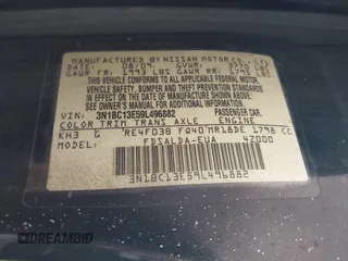 2009 Nissan Versa 1.8 SL with VIN 3N1BC13E59L496882, listed as a IAAI auction lot 41798734 with 210,907 mi miles. Bid and sale history available at carsss.com. Image 9.