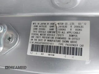 2012 Acura TSX Special Edition with VIN JH4CU2F89CC021411, listed as a IAAI auction lot 42477803 with 232,801 mi miles and . Bid and sale history available at DreamBid. Image 9.
