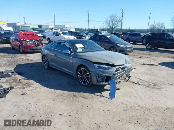 2022 Audi S5 Coupe Premium Plus with VIN WAUP4AF57NA010003, listed as a IAAI auction lot 41579995 with Not Provided miles. Bid and sale history available at carsss.com. Image 1.