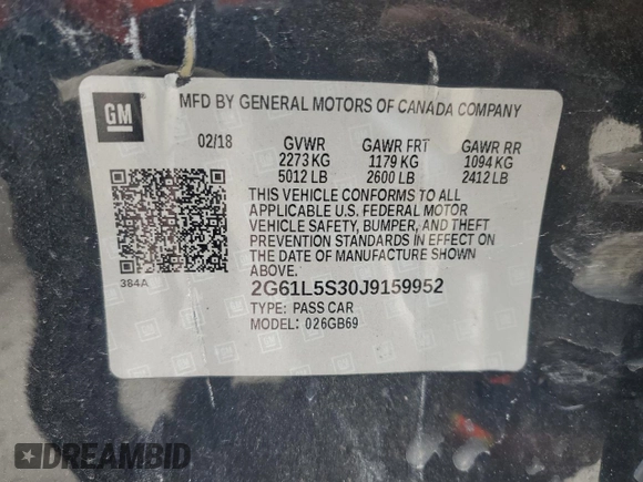 2018 Cadillac XTS with VIN 2G61L5S30J9159952, listed as a Copart auction lot 50762925 with 66,925 mi miles and Salvage Title. Bid and sale history available at carsss.com. Image 12.