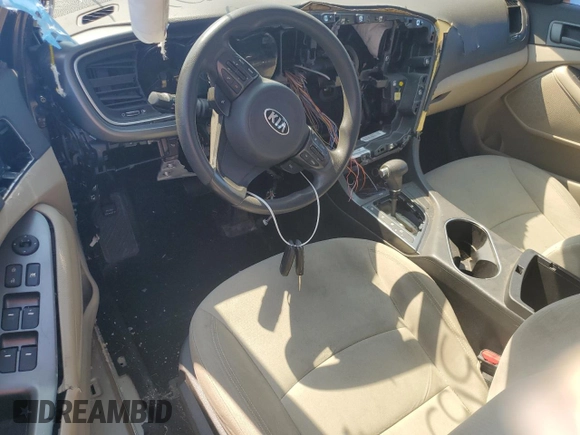 2015 Kia Optima LX with VIN KNAGM4A70F5531536, listed as a Copart auction lot 53731885 with Not provided miles and Salvage title. Bid and sale history available at DreamBid. Image 8.