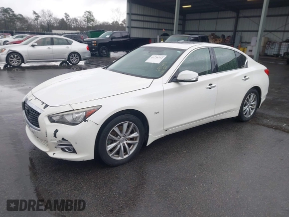 2017 Infiniti Q50 2.0t with VIN JN1CV7AR0HM681482, listed as a IAAI auction lot 41734242 with 228,838 mi miles. Bid and sale history available at carsss.com. Image 2.