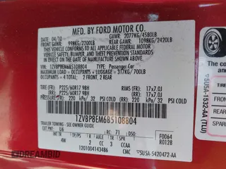 2011 Ford Mustang V6 with VIN 1ZVBP8EM6B5108804, listed as a IAAI auction lot 41966445 with 239,146 mi miles and . Bid and sale history available at DreamBid. Image 9.