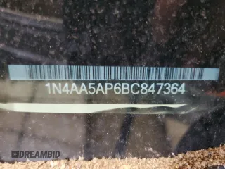 2011 Nissan Maxima SV with VIN 1N4AA5AP6BC847364, listed as a Copart auction lot 57352625 with 187,246 mi miles and Salvage title. Bid and sale history available at DreamBid. Image 12.
