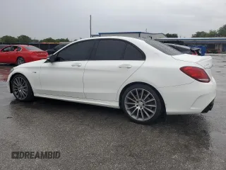 2019 Mercedes-Benz C 43 AMG with VIN 55SWF6EBXKU301576, listed as a Copart auction lot 56578005 with 98,509 mi miles and Salvage title. Bid and sale history available at DreamBid. Image 2.
