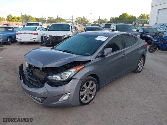 2012 Hyundai Elantra GLS with VIN 5NPDH4AE3CH132012, listed as a IAAI auction lot 41902708 with 123,032 mi miles. Bid and sale history available at carsss.com. Image 2.