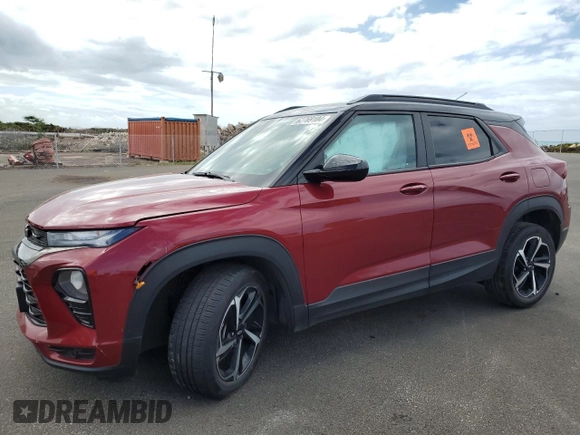 2021 Chevrolet TrailBlazer RS with VIN KL79MTSL2MB116764, listed as a Copart auction lot 62769104 with 30,183 mi miles and Salvage Title. Bid and sale history available at DreamBid. Image 1.