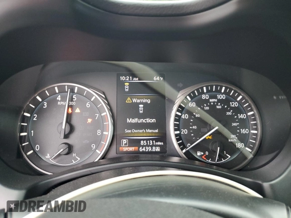 2019 Infiniti Q50 Luxe z VIN JN1EV7AR4KM559305, wystawiony jako Copart lot #54353455 z przebiegiem 85 131 mil mil oraz Nie do naprawy • Non repairable. Historia ofert i sprzedaży dostępna na DreamBid. Obrazek 9.