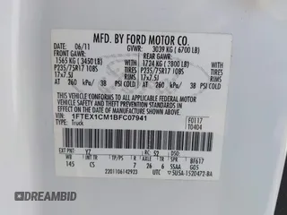 2011 Ford F-150 XL с VIN 1FTEX1CM1BFC07941, выставлен на аукционе IAAI как лот 42653459 с пробегом 152 557 миль миль и . История ставок и продаж доступна на DreamBid. Изображение 9.