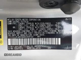 2013 Lexus RX 450h with VIN JTJZB1BAXD2409160, listed as a IAAI auction lot 41916721 with 62,599 mi miles and . Bid and sale history available at DreamBid. Image 9.