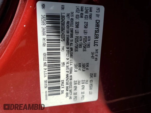 2008 Jeep Liberty Sport z VIN 1J8GN28K68W143375, wystawiony jako Copart lot #56186215 z przebiegiem 64 472 mil mil oraz Szkoda całkowita • Salvage title. Historia ofert i sprzedaży dostępna na DreamBid. Obrazek 13.