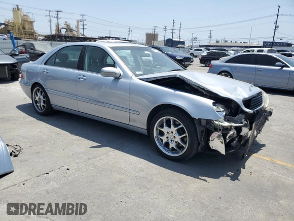 2000 Mercedes-Benz S 320/430/500 with VIN WDBNG75J4YA041795, listed as a Copart auction lot 62033745 with Not provided miles and Salvage title. Bid and sale history available at DreamBid. Image 4.
