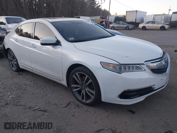 2015 Acura TLX V6 Tech with VIN 19UUB3F56FA000492, listed as a IAAI auction lot 41274442 with 95,519 mi miles. Bid and sale history available at carsss.com. Image 1.
