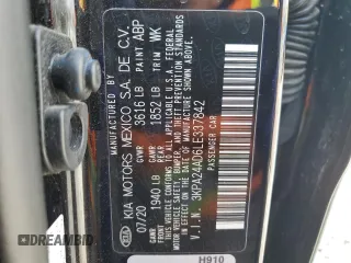 2020 Kia Rio S with VIN 3KPA24AD6LE337842, listed as a Copart auction lot 52364975 with 26,803 mi miles and Salvage Title. Bid and sale history available at DreamBid. Image 14.