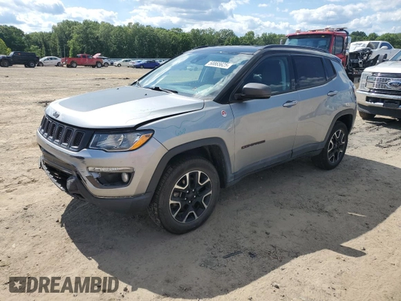 2021 Jeep Compass Trailhawk with VIN 3C4NJDDB5MT571837, listed as a Copart auction lot 58865625 with 75,456 mi miles and Salvage title. Bid and sale history available at DreamBid. Image 1.