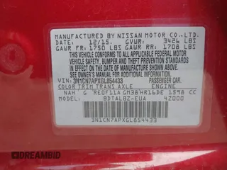 2016 Nissan Versa SV with VIN 3N1CN7APXGL854433, listed as a IAAI auction lot 42353159 with 78,339 mi miles and . Bid and sale history available at DreamBid. Image 9.