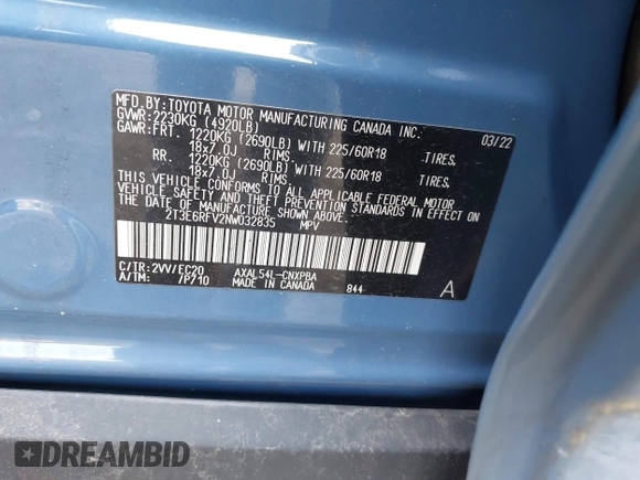 2022 Toyota RAV4 Hybrid XSE z VIN 2T3E6RFV2NW032835, wystawiony jako IAAI lot #42429819 z przebiegiem 67 101 mil mil oraz . Historia ofert i sprzedaży dostępna na DreamBid. Obrazek 9.