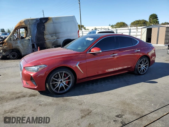 2020 Genesis G70 3.3T with VIN KMTG34LEXLU057731, listed as a Copart auction lot 48794325 with 93,504 mi miles and Salvage title. Bid and sale history available at DreamBid. Image 1.