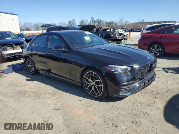2023 Mercedes-Benz C 300 with VIN W1KAF4GB7PR145520, listed as a Copart auction lot 42082655 with 37,008 mi miles and Salvage title. Bid and sale history available at DreamBid. Image 4.