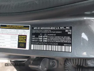 2017 Mercedes-Benz C 300 with VIN 55SWF4KB7HU190308, listed as a IAAI auction lot 41138140 with 71,732 mi miles and . Bid and sale history available at carsss.com. Image 9.