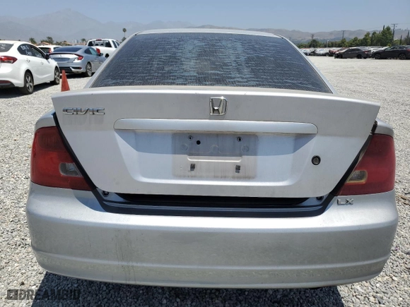 2001 Honda Civic LX with VIN 1HGEM215X1L044492, listed as a Copart auction lot 58766494 with 307,400 mi miles and Salvage Title. Bid and sale history available at carsss.com. Image 6.
