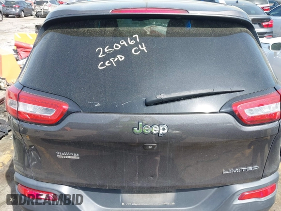2014 Jeep Cherokee Limited with VIN 1C4PJLDB3EW305005, listed as a IAAI auction lot 41887214 with 196,884 mi miles. Bid and sale history available at carsss.com. Image 16.