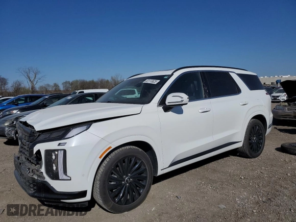 2024 Hyundai Palisade Calligraphy z VIN KM8R7DGEXRU712125, wystawiony jako Copart lot #53113625 z przebiegiem 31 693 mil mil oraz Szkoda całkowita • Salvage title. Historia ofert i sprzedaży dostępna na DreamBid. Obrazek 1.