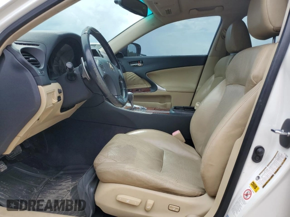 2008 Lexus IS with VIN JTHBK262582082071, listed as a Copart auction lot 54206675 with 221,953 mi miles and Salvage Title. Bid and sale history available at carsss.com. Image 7.